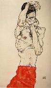 Egon Schiele Male nude with a Red Loincloth France oil painting artist